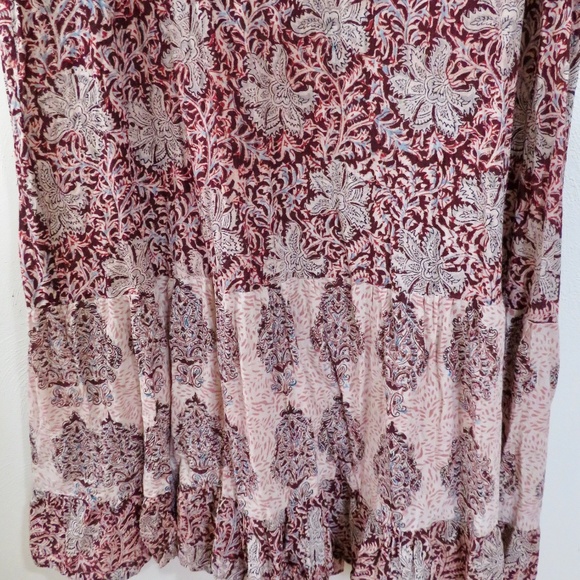 Marketplace Handwork of India Indian Cotton Maxi Dress 1W 1X Batik Print Tiered - Picture 4 of 7
